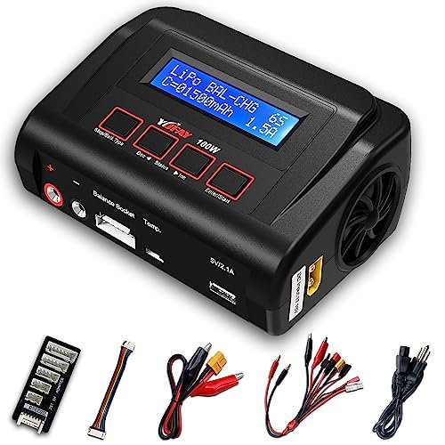YUFAY RC Wiley Daybed with Trundle Fast Charging 100W Lipo Battery Charger for 2S 3S 6S 7.4v 11.1v Packs