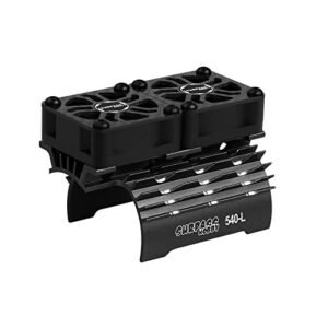 ARRAROWN 1/10 RC Brushless Car Motor Cooling Fans Twin Motor Fan with Metal Heatsink for 36 38mm Brushless Motors