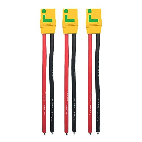 Amass XT90S 10AWG LiPo Pigtail Female Connector 3 Pack with Anti Spark Design