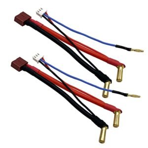 Carson RC Car Hardcase Connector Cable T Plug Female 90 Degree 5MM Bullet Connector 12AWG for 2S 7.4V Lithium Lipo Battery