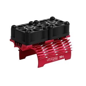 RC Car Motor Cooling Fans 25mm Twin Motor Fan with Metal Heatsink 380/390 Brushless Motor Replacement Parts for 1/10 RC Truck Diameter 28-29mm Brushless Motor