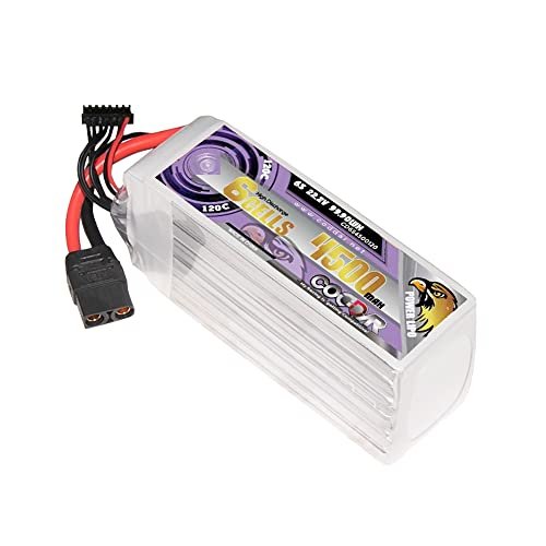 CODDAR 4500mAh 6S 22.2V 120C LiPo Battery XT90 Connector for FPV RC Racing Drone Quadcopter Boat