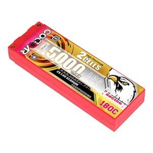 CODDAR RC LiPo Battery 2S 5000MAH 7.4V 180C Hard Case 5mm Bullet LCG Stick Pack 1/10 Scale RC Cars