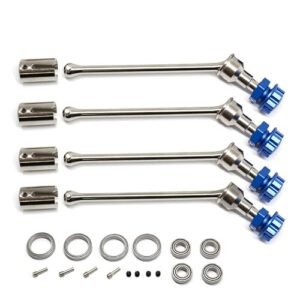 XBERSTAR Kyle Larson RC Car Drive Shaft 4Pcs Front Rear Universal CVD for 1 10 Traxxas MAXX WideMaxx Silver Blue