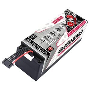 GAONENG GNB 4S LiPo 7200mAh 4S1P HV 15.2V 140C LiPo Battery for 1:8 1/8 Scale RC Racing Car ABS PC Plastic Hard case Built-in 5mm Bullet