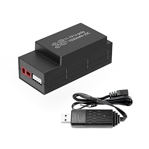 BEZGAR 3S 11.1V 1050mAH Battery with USB Cable for HP161S HP163S Best 1/5 Scale Gas RC Truck