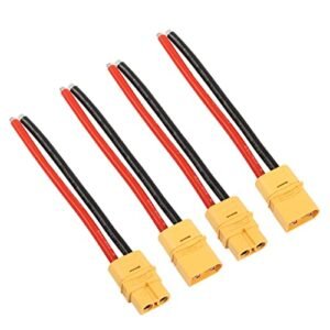 YACSEJAO 2 Pairs XT60H Battery Connector Female and Male 12AWG Gold Plated Brass DC 500V 30A Yellow RC Drone Car Lipo Battery Charger ESC Best Cheap RC Car Reddit