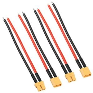 YACSEJAO 2 Pairs XT30U Male and Female Connector 18AWG 4 inch XT30U Plug Silicone w/Battery Straps RC Lipo Battery Cable for RC Lipo Battery Micro FPV Racing Frame