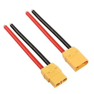 YACSEJAO XT90U Connectors Male & Female Plug 1 Pairs 10AWG XT90U Plug Male and Female Connector Pigtail for RC Lipo Battery FPV Racing Drone