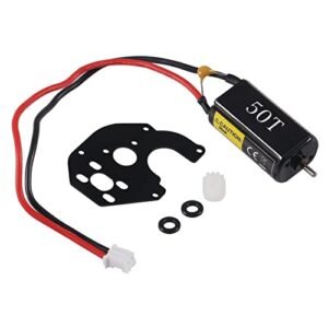 ALMOCN RC Brushed Motor 050 50T Pro High Torque Motor with Mount for SCX24 Gladiator Bronco C10 JLU Deadbolt Axial 1/24 Crawler Upgrade Parts