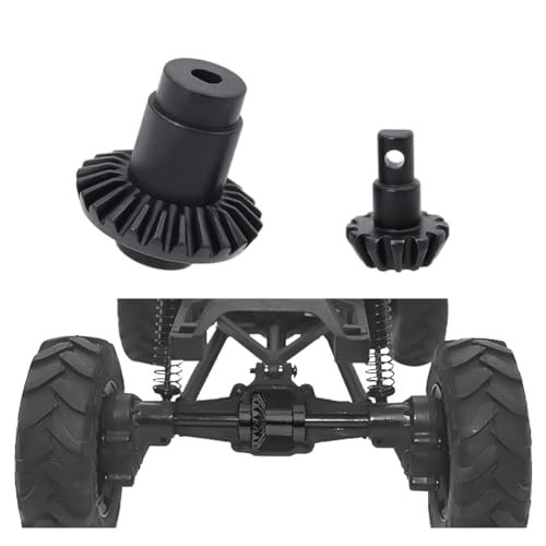 2PCS Metal Harden Steel Axle Bevel Gear Upgrade Parts for Mad Wagon RC Car FMS 1/24 FCX24 Power Wagon Xiaoqi Black