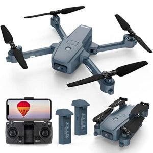 XIDRONE15 3D Printed RC Plane Free Drone with 4K Camera Foldable FPV RC Quadcopter Multirotors 5G Transmission Electronically Camera One Key Start Altitude Hold 3D Flip 2 Batteries