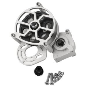 ZXYRC 1/10 Full Metal Assembled Transmission Gearbox with Steel Gear Set for SCX10 1 10 RC Crawler Car Silver Prevent RC Car Tire Ballooning