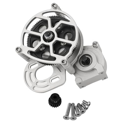 ZXYRC 1/10 Full Metal Assembled Transmission Gearbox with Steel Gear Set for SCX10 1/10 RC Crawler Car Silver Prevent RC Car Tire Ballooning