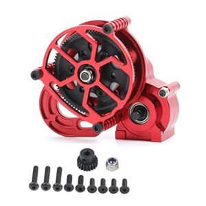 ZXYRC 1/10 Full Metal Assembled Transmission Gearbox with Steel Gear Set for SCX10 1 10 RC Crawler Car Compatible with RC Car Beadlock Wheels Red