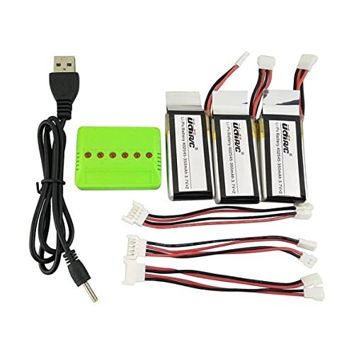 UDI U818A U845 U919 U919A U945A WiFi RC Drone 3PCS 3.7V 350mAh Li Battery with 3 in 1 Balance Charger and Conversion Cables