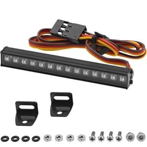 ShareGoo RC Emergency Light Bar 14LED Multi Mode Roof Lamp for Axial SCX24 Bronco C10 JLU Gladiator Deadbolt 1/24 RC Crawler