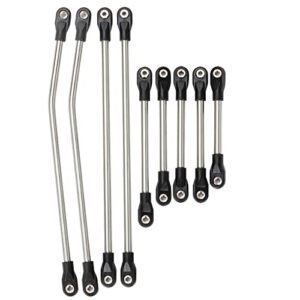 Axial SCX10 Stainless Steel Steering Pull Rod Link Linkage Set for 335mm Wheelbase RC Body 1/10 Scale Crawler Car