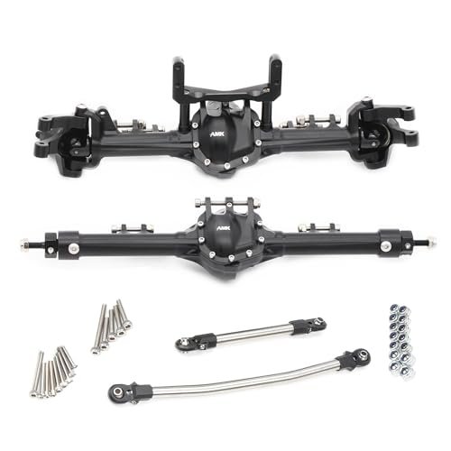 Element Division RC Car Aluminum CNC Complete Front Rear Axle Set for 1/10 Scale Crawler Axial SCX10 II RGT 86100 Redcat GEN8 Element Enduro CC01 Black