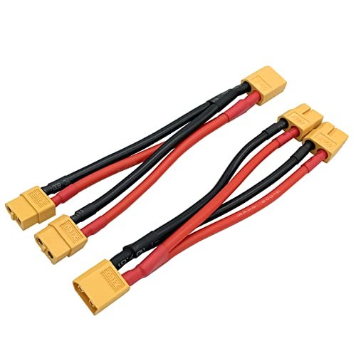 RC Y Wing XT60 Parallel Y Splitter Battery Connector 12AWG Cable Dual Extension for RC Quadcopter Multirotors LiPo Battery