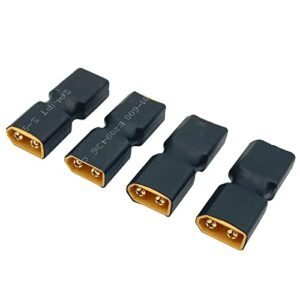 Flerken RC Plane XT60 Male to Male Connector Wireless Adapter 4 Pack for Drones and LiPo Batteries