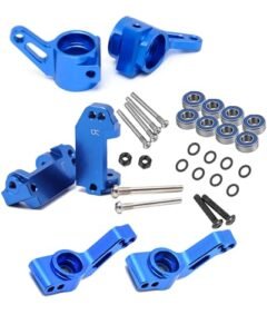 Rcarmumb Alloy Caster Block Steering Blocks Rear Stub Axle Carriers Upgrade Parts for 1 10 Slash VXL 2WD Stampede VXL 2WD Rustler VXL 2WD Ford F 150 Raptor Navy Blue