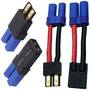 Traxxas RC Lipo Battery Charger Combo Adapter 2 Pairs Traxxas Plug to EC5 Male Female Connector with 12 Gauge 5cm Silicone Wire