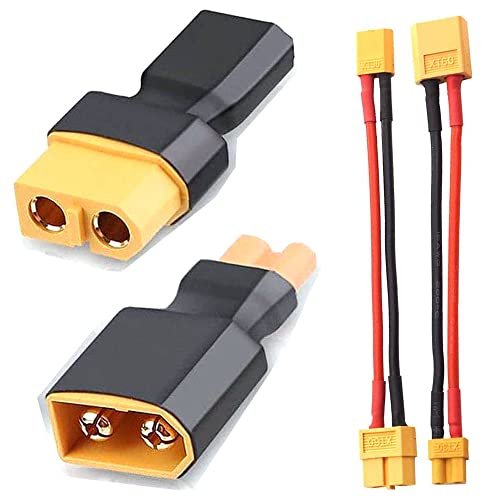 JIECHUN 2 Pair XT30 to XT60 Plug Female Male Adapter Connector for Sachs 4.2 RC Engine FPV Drone Car Lipo NiMH Battery Charger ESC