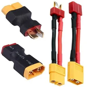 JIECHUN T Plugs to XT60 Adapter Connector Male Female for Sky RC Lipo Battery Charger 2Pairs 14 Gauge 5cm Silicone Wire
