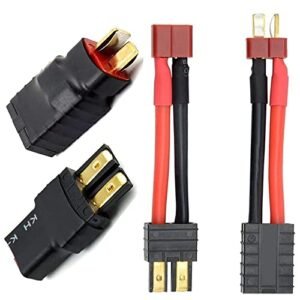 JIECHUN 2Pairs RC Lipo Battery Charger Cable T Plug to T R Adapter The Best Way to Clean RC Car Accessories for Slash Rustler Stampede Bandit E Revo