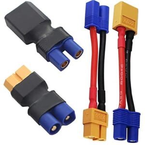 JIECHUN XT60 to EC3 Plug Adapter Connector for RC Eurofighter Plans FPV Drone Car Battery Charger ESC