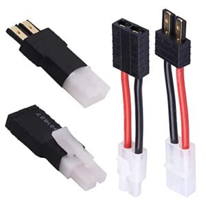 JIECHUN RC Battery Finder Charger Adapter Traxxas to Tamiya Male Female Connector 4 Pack