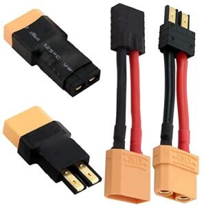 JIECHUN 2 Pair RC LiPo Battery Connector Adapter for Ryanair RC Plane XT90 to T/R Plug Male Female Connectors