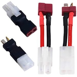 2Pairs Tamiya to T Plug Adapter Cable for RC Battery Charging Station Lipo NiMH Battery ESC Connection