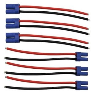 LinsyRC 3 Pairs EC5 5.0mm Male and Female Banana Connector Pigtails with 12awg 5.9inch Silicone Wire for Art Tech RC Hobby Lipo Battery