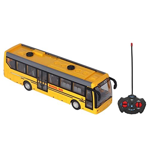 TOPINCN Cocomelon Bus RC Remote Control School Bus Toy High Simulation All Direction Driving Rechargeable Yellow