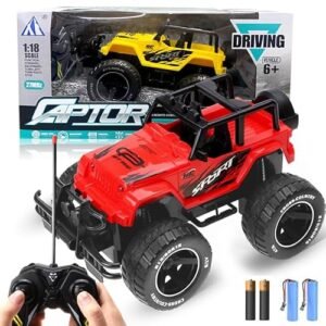 chxingfeng Off-Road Adventure RC Truck, 1:18 Scale Red Electric Truck, Red Off-Road RC Pickup Trucks,RC Model Toy Great for Beginners Or Kids