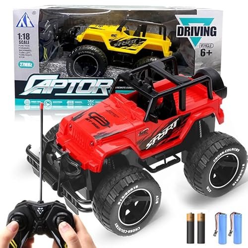 chxingfeng Off-Road Adventure RC Truck, 1:18 Scale Red Electric Truck, Red Off-Road RC Pickup Trucks,RC Model Toy Great for Beginners Or Kids