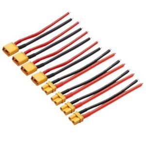 LINSYRC 4 Pairs XT30 Pigtails Connector Adapter with 15cm 16AWG Silicone Wire for 2S LiPo Battery Micro FPV Drone
