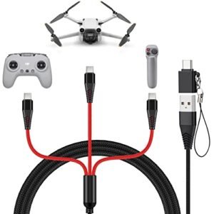 Fast Lane RC 9 6V Battery Charger for DJI Drones 3 in 1 USB C Fast Charging Cable with Adapter Compatible with Mini 4 Pro Mini 3 Pro Mavic 3 Air 2S Avata Drone Accessories