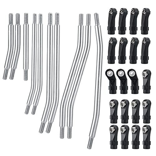 RCLIONS Stainless Steel Link Rod Linkage 313mm Wheelbase Tyco RC Car Parts for TRX4 1/10 Crawler Car Upgrade