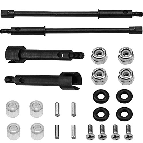 ShareGoo SCX24 Extended Axles Shaft 4mm Widen Front Rear CVD Joint RC MOA Axles Compatible with Axial SCX24 AXI90081 AXI00001 AXI00002 1/24 RC Crawler Upgrade Parts