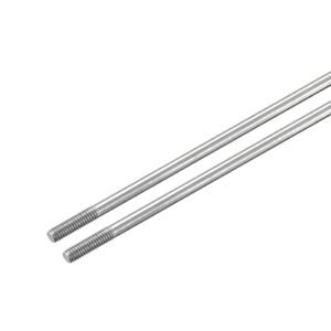 MECCANIXITY 304 Stainless Steel Push Rod Connector Double End Threaded Rod for DIY RC Jet Ski Target Car Boat Airplane Helicopter Model M3x300mm Pack of 2