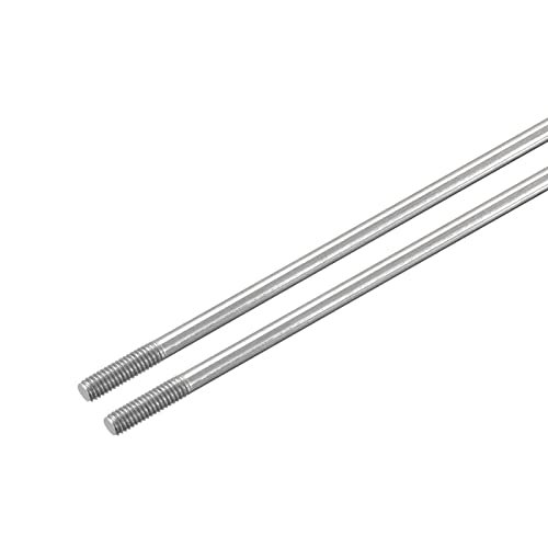 MECCANIXITY 304 Stainless Steel Push Rod Connector Double End Threaded Rod for DIY RC Jet Ski Target Car Boat Airplane Helicopter Model M3x300mm Pack of 2