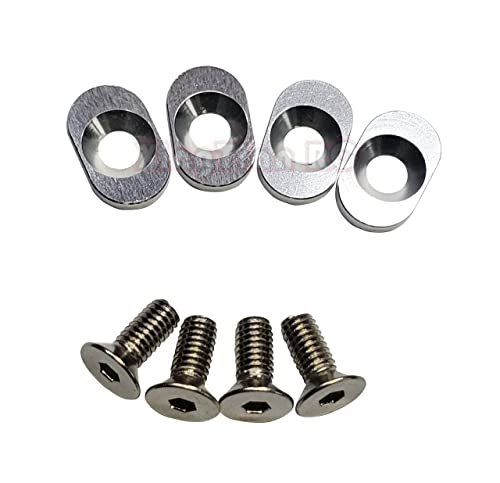 Aluminum Alloy Motor Base Reinforcement Mount Spacer for Traxxas 1/8 Scale RC Truck Sledge 95076 4 4pcs Silver