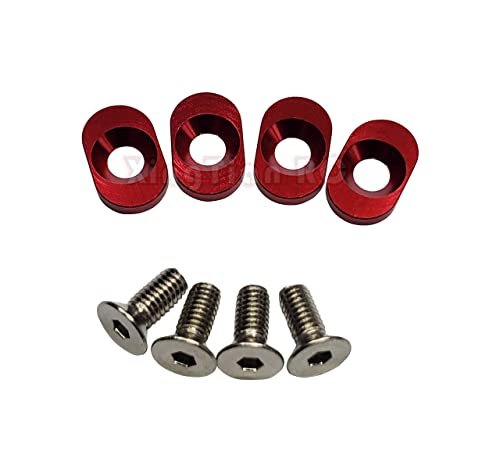 Traxxas Aluminum Alloy Motor Base Reinforcement Mount Spacer for RC 1/8 Body Shells Sledge Monster Truck 95076 4 4pcs RED