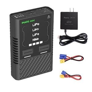 Gens ace Imars Mini G Tech Series 60W RC on a Battery Lipo Charger with 65W Type C PD Adapter for LiPo Life LiHV 2 4S NiMH 2 12S