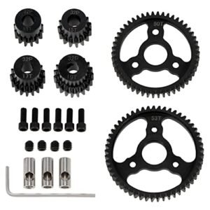 DKKY 6PCS 32P M0.8 Metal Hardened Steel Gear Set 53T 50T Spur Gear with 13T 15T 17T 19T Pinion Gear for TRX4 1/10 Slash 4x4 VXL Stampede 4x4 VXL Rustler 4X4 VXL Summit T Maxx Replace 3956 Are Metal Body Mounts Good for RC