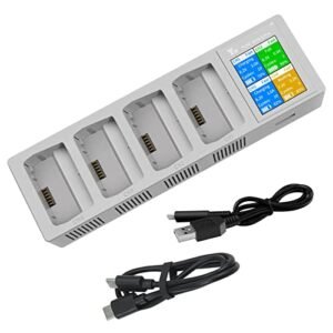Hanatora LCD Two Way Charging Hub for DJI Mini 3 Mini 4 3 Pro Battery with Vegetable Oil in RC Shocks Compatibility Charge Four Batteries in Sequence Display Charger Drone Accessories