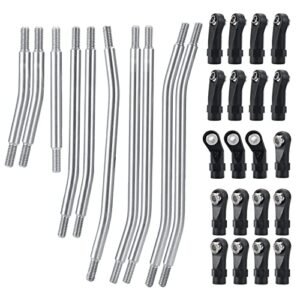 MORLORDY 10PCS RC Stainless Steel Steering and Suspension Ball Rod Linkage Set for 280mm Wheelbase RC Body TRX4 1 10 Scale Crawler Car Upgrades